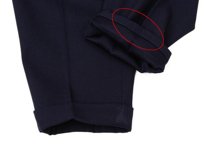 Y's Wool Gabardine Waist Cut Design Pants Navy Size M