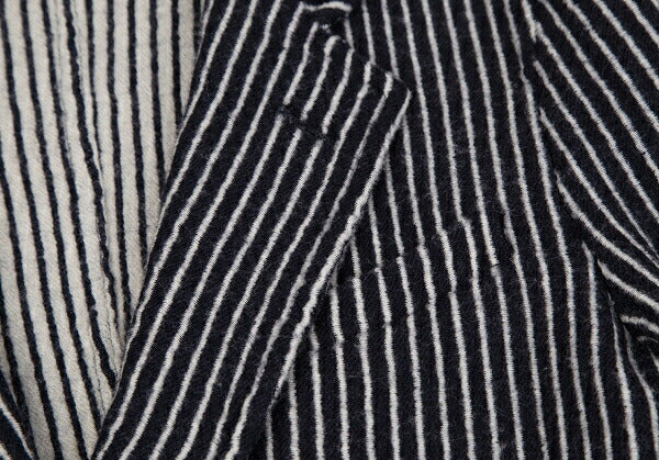 COMME des GARCONS Wool Stripe Cutaway Navy White Jacket Size SS