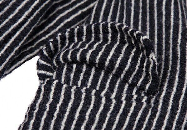 COMME des GARCONS Wool Stripe Cutaway Navy White Jacket Size SS