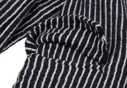 COMME des GARCONS Wool Stripe Cutaway Navy White Jacket Size SS