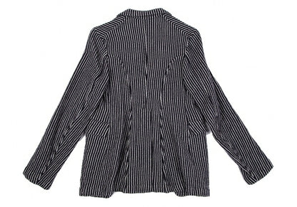 COMME des GARCONS Wool Stripe Cutaway Navy White Jacket Size SS