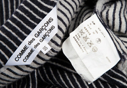 COMME des GARCONS Wool Stripe Cutaway Navy White Jacket Size SS