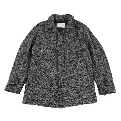 kolor Mohair Blend Loop Tweed Coat Black Size 1