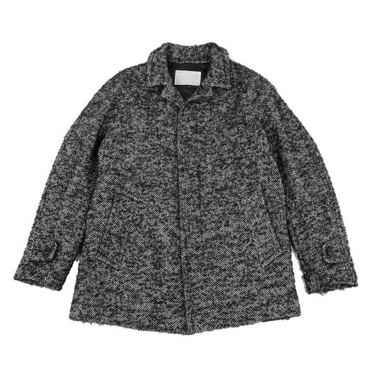 kolor Mohair Blend Loop Tweed Coat Black Size 1