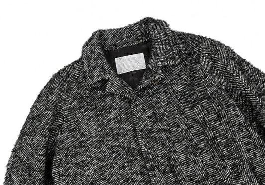 kolor Mohair Blend Loop Tweed Coat Black Size 1