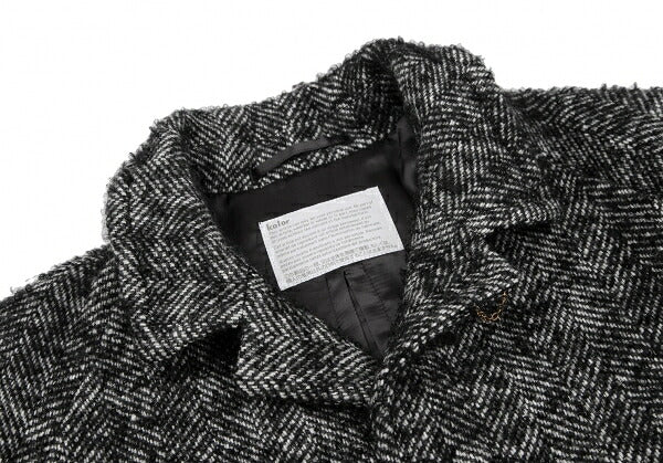 kolor Mohair Blend Loop Tweed Coat Black Size 1