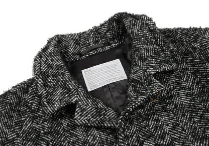 kolor Mohair Blend Loop Tweed Coat Black Size 1