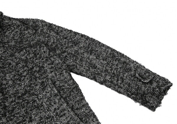 kolor Mohair Blend Loop Tweed Coat Black Size 1