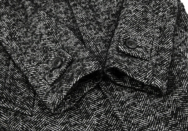 kolor Mohair Blend Loop Tweed Coat Black Size 1