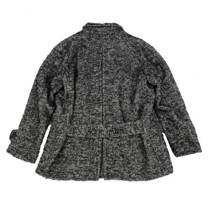 kolor Mohair Blend Loop Tweed Coat Black Size 1