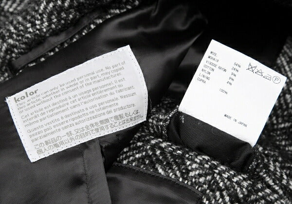 kolor Mohair Blend Loop Tweed Coat Black Size 1