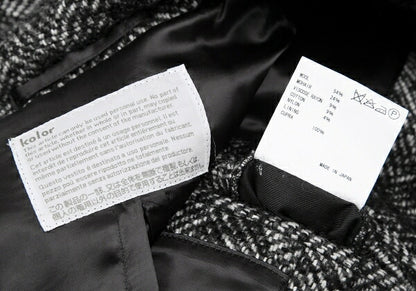 kolor Mohair Blend Loop Tweed Coat Black Size 1