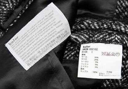 kolor Mohair Blend Loop Tweed Coat Black Size 1