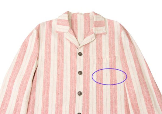 KENZO Linen Cotton Stripe Jacket Beige Red Size 2