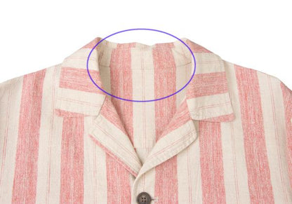 KENZO Linen Cotton Stripe Jacket Beige Red Size 2