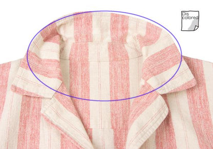 KENZO Linen Cotton Stripe Jacket Beige Red Size 2