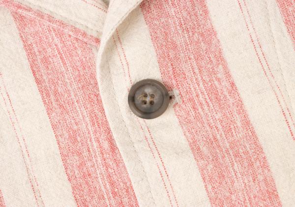 KENZO Linen Cotton Stripe Jacket Beige Red Size 2
