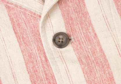 KENZO Linen Cotton Stripe Jacket Beige Red Size 2