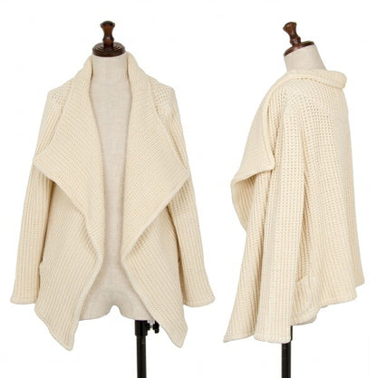 LIMI feu Low Gauge Knit Buttonless Jacket Cream Size S