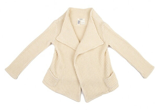 LIMI feu Low Gauge Knit Buttonless Jacket Cream Size S