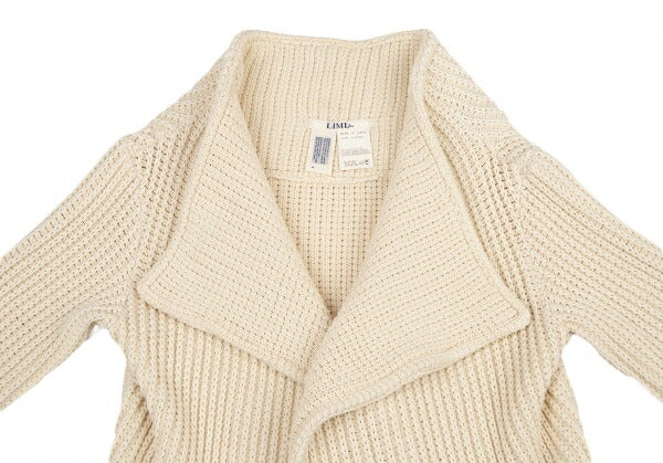 LIMI feu Low Gauge Knit Buttonless Jacket Cream Size S