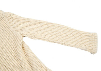 LIMI feu Low Gauge Knit Buttonless Jacket Cream Size S