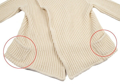 LIMI feu Low Gauge Knit Buttonless Jacket Cream Size S