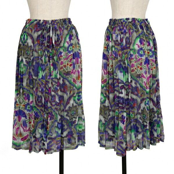 ISSEY MIYAKE me Psychedelic Flower Sheer Skirt Multi Size F