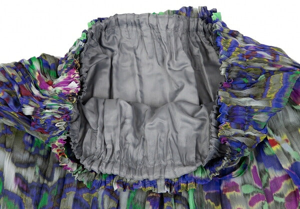 ISSEY MIYAKE me Psychedelic Flower Sheer Skirt Multi Size F