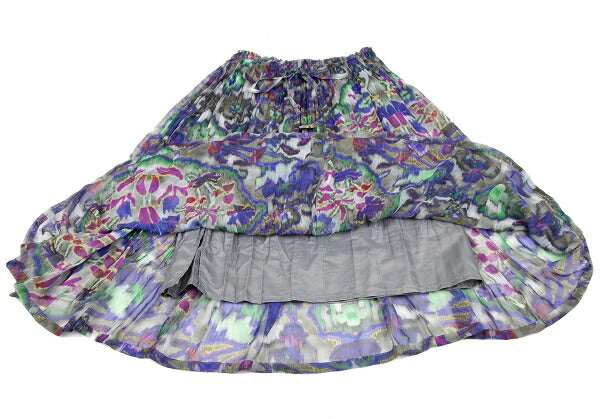 ISSEY MIYAKE me Psychedelic Flower Sheer Skirt Multi Size F