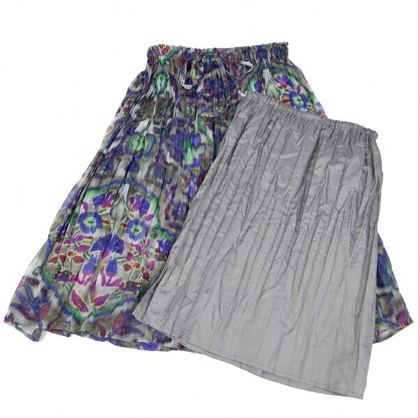 ISSEY MIYAKE me Psychedelic Flower Sheer Skirt Multi Size F