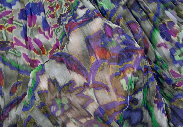 ISSEY MIYAKE me Psychedelic Flower Sheer Skirt Multi Size F