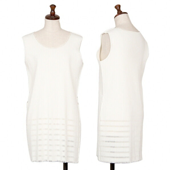 PLEATS PLEASE A-POC INSIDE Sheer Rib Dress White Size 3