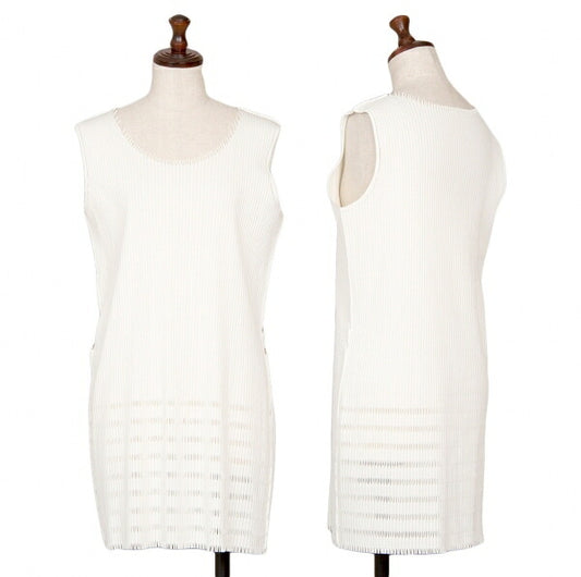 PLEATS PLEASE A-POC INSIDE Sheer Rib Dress White Size 3