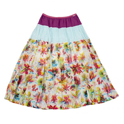 JUNIOR GAULTIER Cotton Floral Print Skirt Purple Size 12A