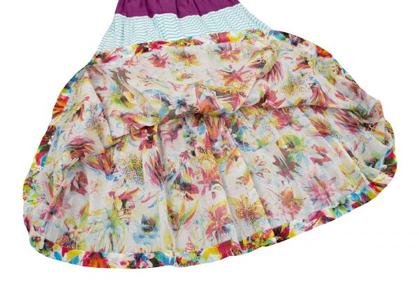 JUNIOR GAULTIER Cotton Floral Print Skirt Purple Size 12A