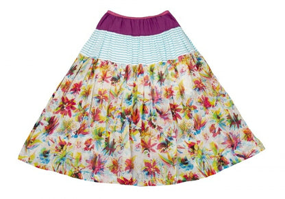 JUNIOR GAULTIER Cotton Floral Print Skirt Purple Size 12A