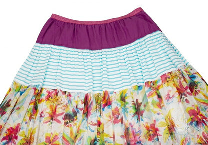 JUNIOR GAULTIER Cotton Floral Print Skirt Purple Size 12A