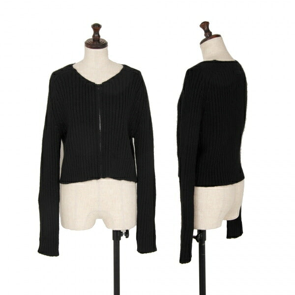 Jean Paul GAULTIER CLASSIQUE Wool Rib Cardigan Black Size 40