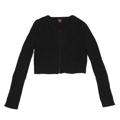 Jean Paul GAULTIER CLASSIQUE Wool Rib Cardigan Black Size 40