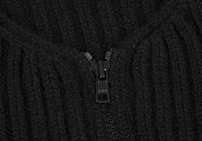 Jean Paul GAULTIER CLASSIQUE Wool Rib Cardigan Black Size 40