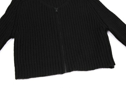 Jean Paul GAULTIER CLASSIQUE Wool Rib Cardigan Black Size 40