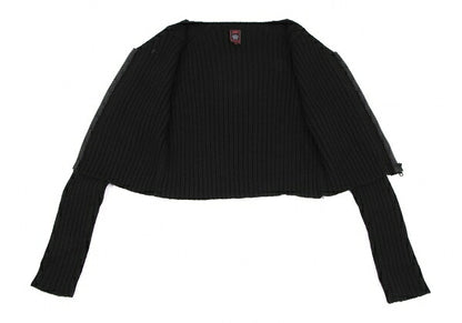 Jean Paul GAULTIER CLASSIQUE Wool Rib Cardigan Black Size 40