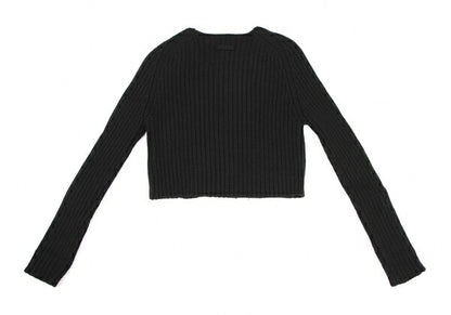 Jean Paul GAULTIER CLASSIQUE Wool Rib Cardigan Black Size 40