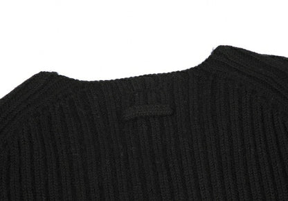 Jean Paul GAULTIER CLASSIQUE Wool Rib Cardigan Black Size 40