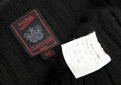 Jean Paul GAULTIER CLASSIQUE Wool Rib Cardigan Black Size 40