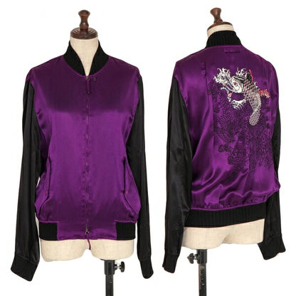 Jean Paul GAULTIER FEMME Silk Carp Jacket Purple Size 40
