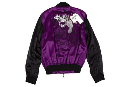 Jean Paul GAULTIER FEMME Silk Carp Jacket Purple Size 40