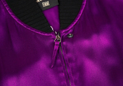 Jean Paul GAULTIER FEMME Silk Carp Jacket Purple Size 40