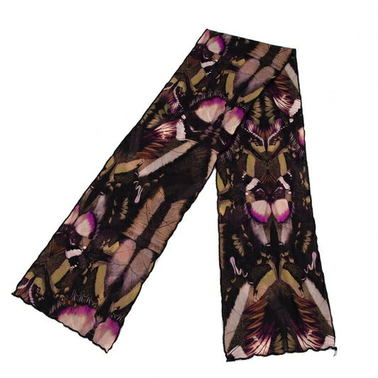Jean Paul GAULTIER SOLEIL Butterfly Black Multi Stole Size XS